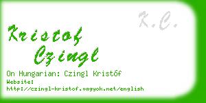 kristof czingl business card